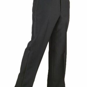 Boys Black Adjustable Flat Front Tuxedo Pants 100% Wool- Formal